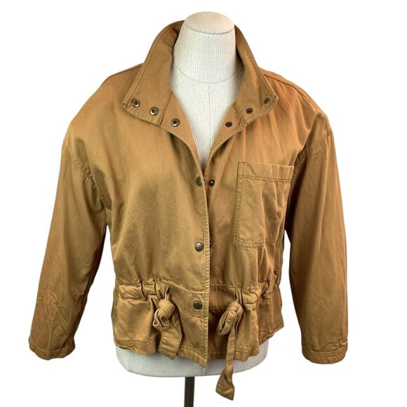 Madewell Snap Front Jacket Womens Medium Cotton  Blend Chestnut Brown - Picture 9 of 12